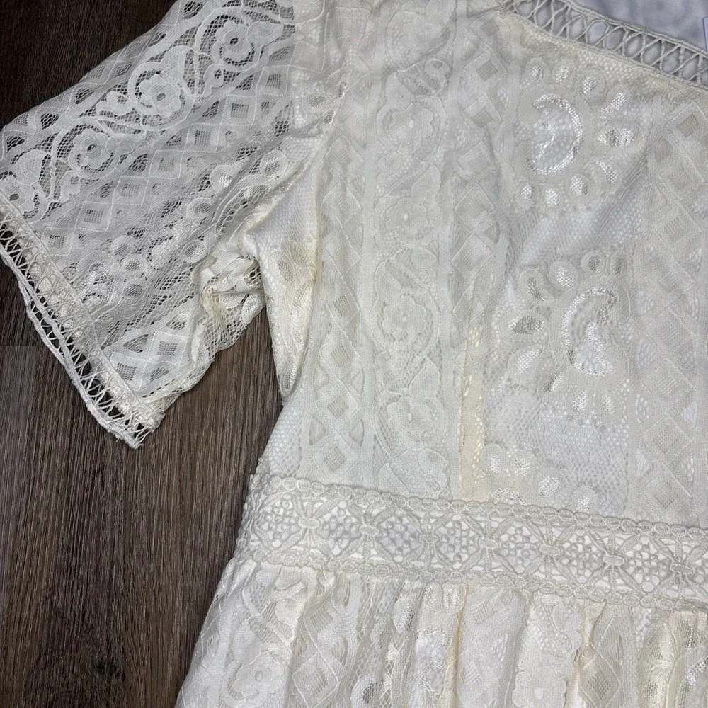 NEW Baltic Born Kody Lace Midi Dress Large Ivory Cream Vintage Bridal Wedding‎